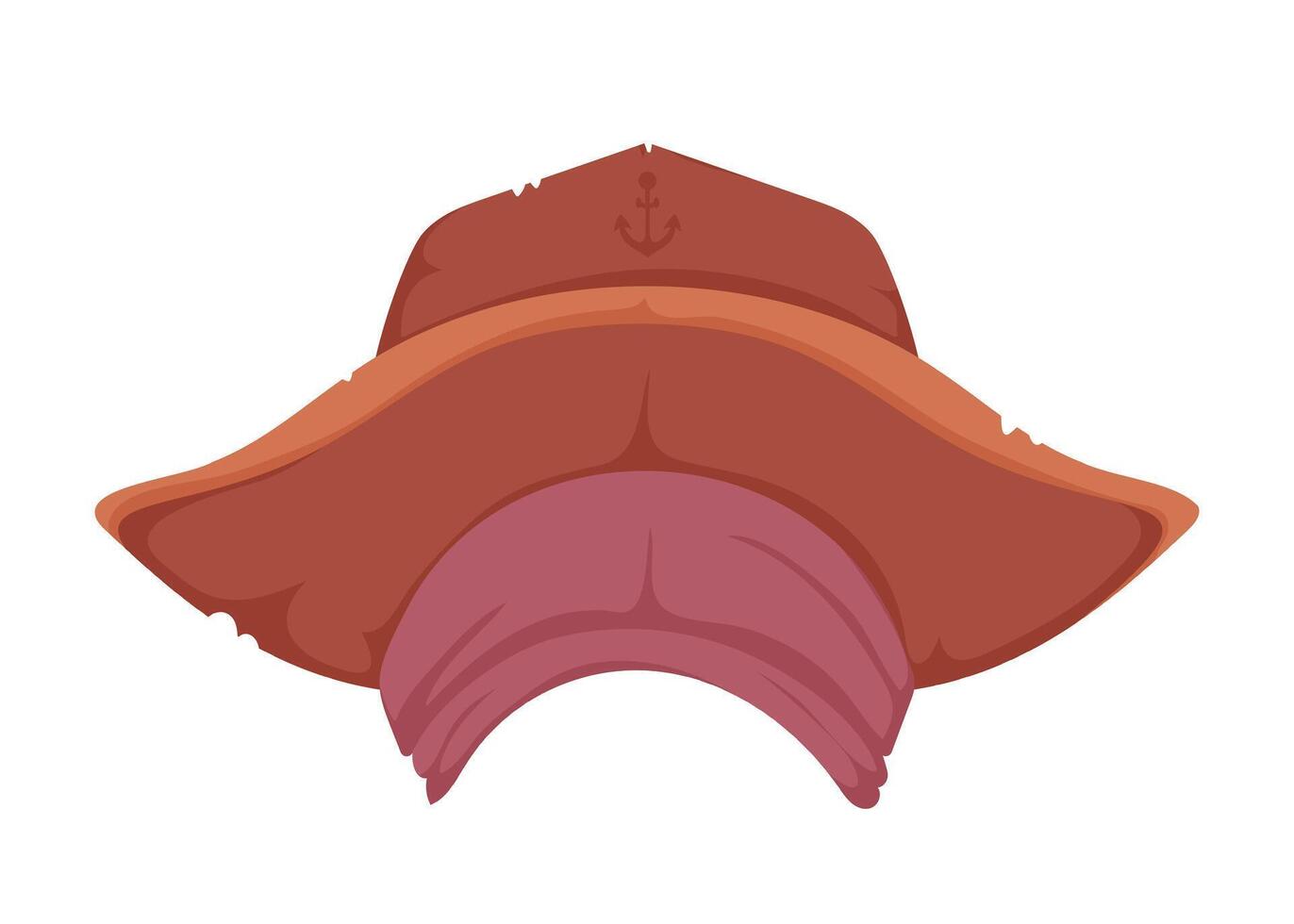 Old hat, headdress for pirates and robbers. Cartoon style vector