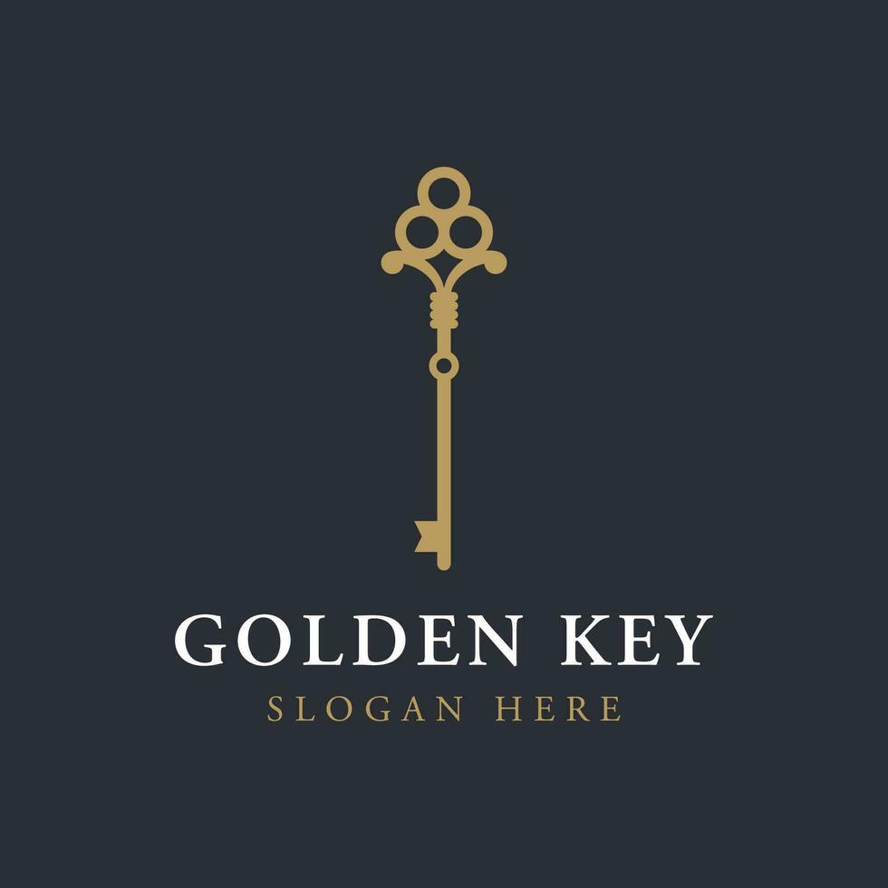 Retro luxury home or hotel or real estate key template logo with creative idea. vector