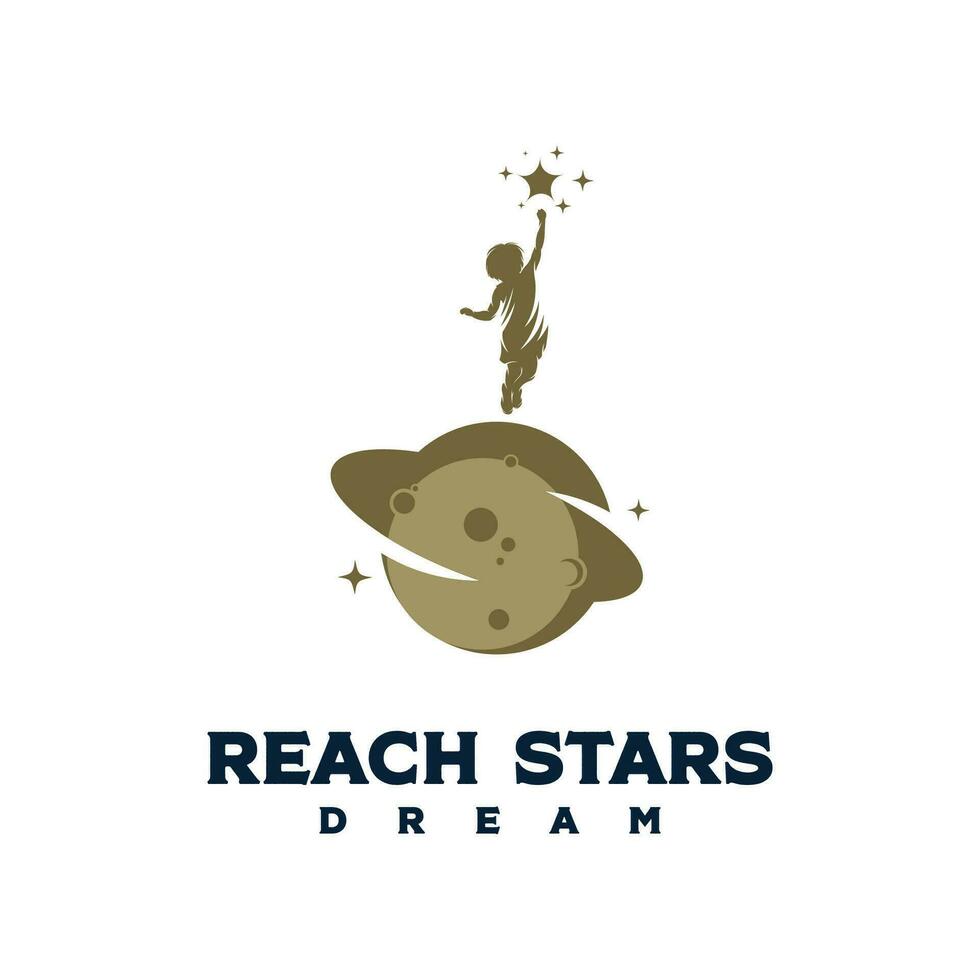 reaching stars logo design template dream star logo vector