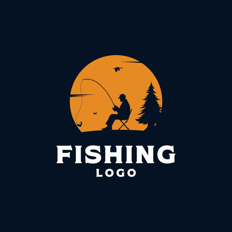 fishing logo design template illustration sport fishing logo vector
