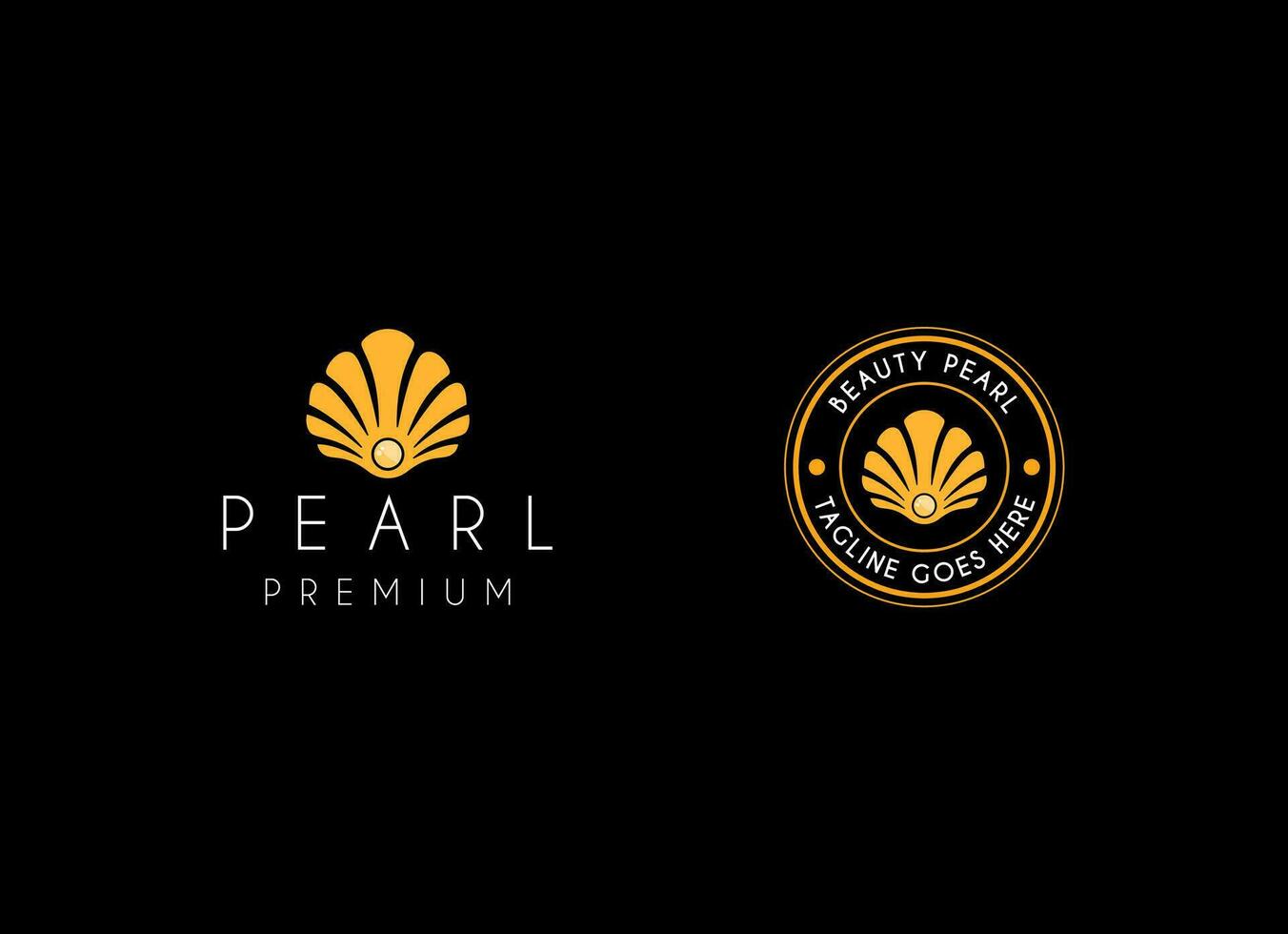 Minimalist and luxury gog pearl sea shell logo design vector