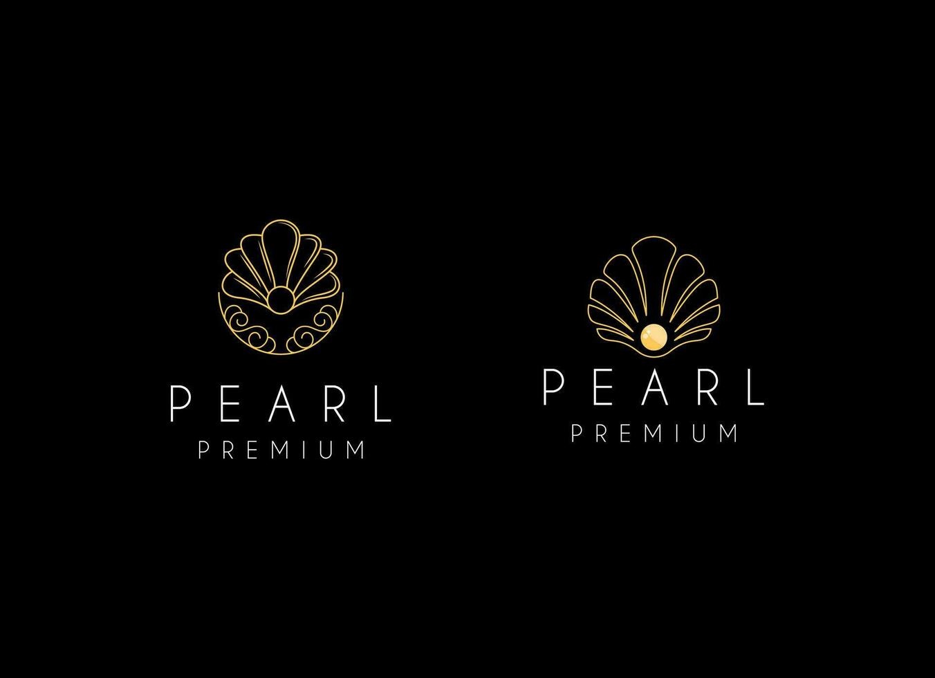 Minimalist and luxury gog pearl sea shell logo design vector