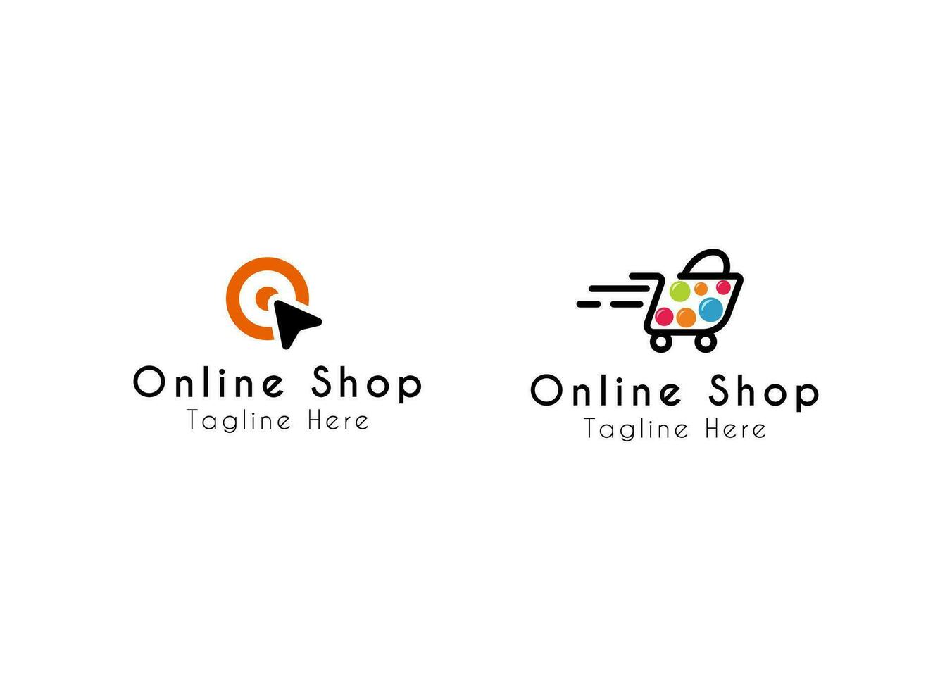 Minimalist and simple online shopping logo icons design. Online shop logo vector