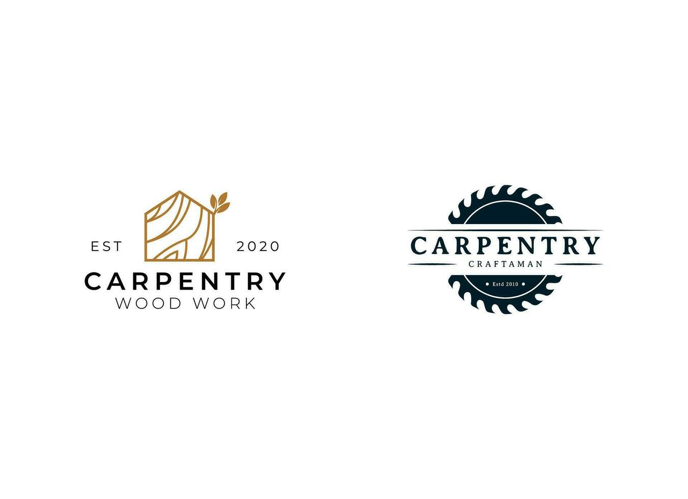 Emblem logo vector for carpentry, woodworkers, lumberjack, sawmill service