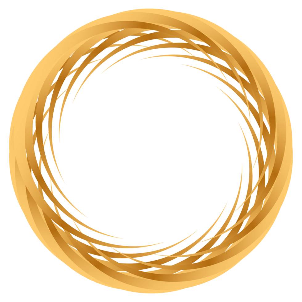 Golden circle frame border clipart png