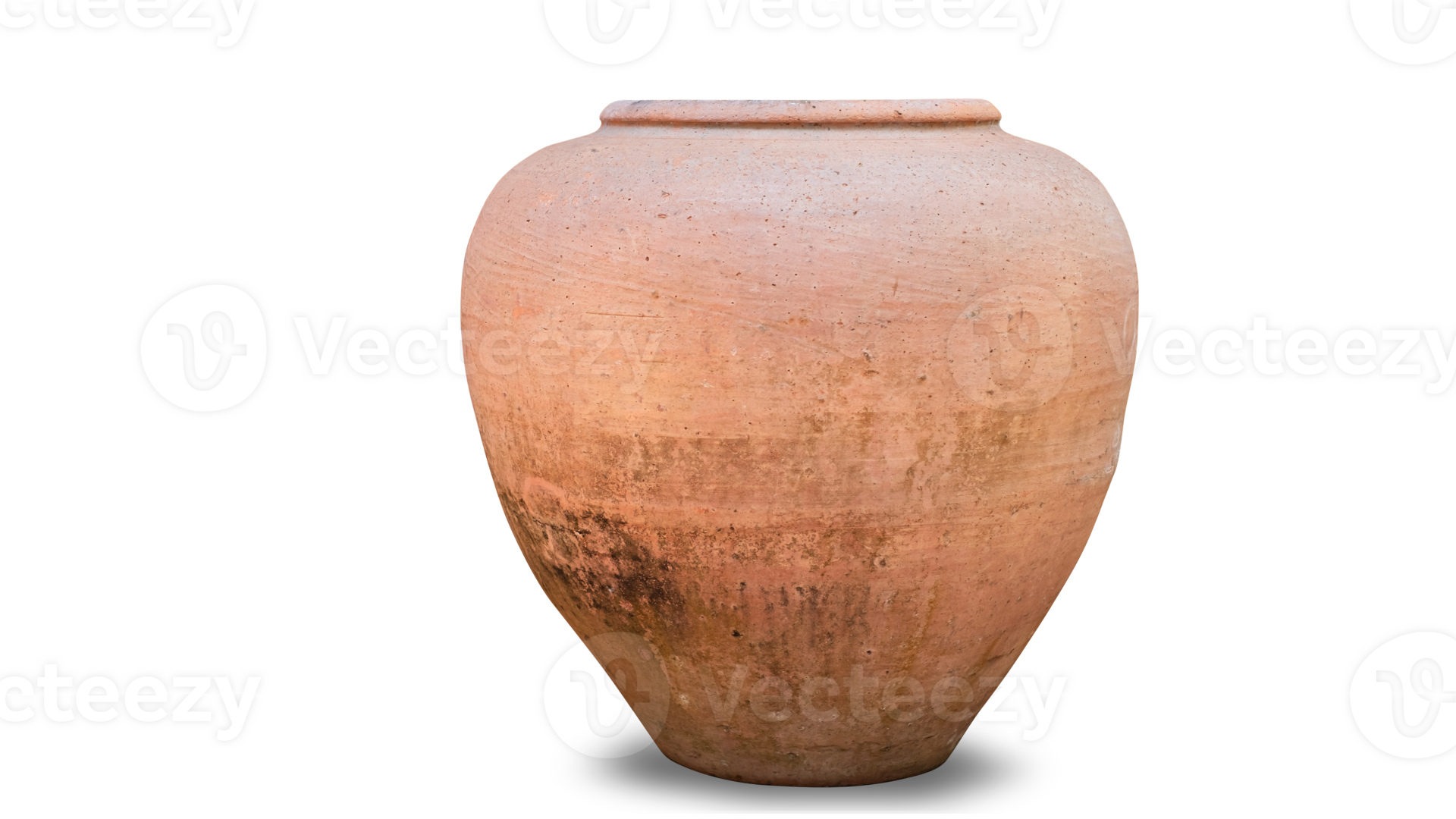 PNG of Antique ceramic decorative amphora on a transparent background. Clay pottery pot, a set