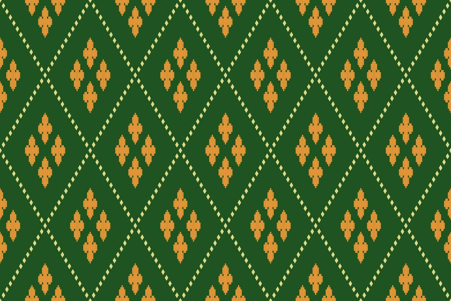 verde cruzar puntada vistoso geométrico tradicional étnico modelo ikat sin costura modelo frontera resumen diseño para tela impresión paño vestir alfombra cortinas y pareo de malasia azteca africano indio indonesio vector