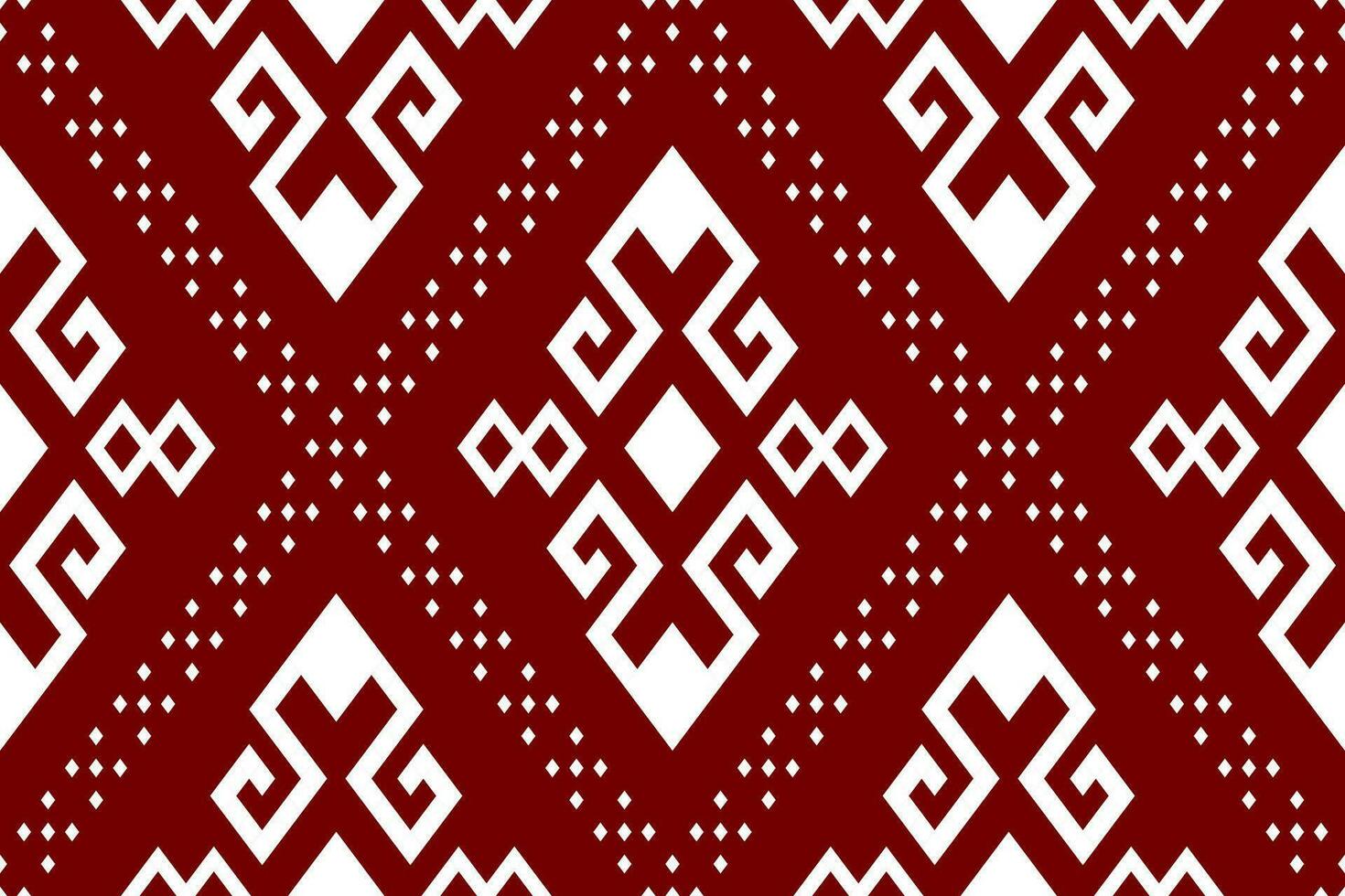 Red traditional ethnic pattern paisley flower Ikat background abstract Aztec African Indonesian Indian seamless pattern for fabric print cloth dress carpet curtains and sarong vector