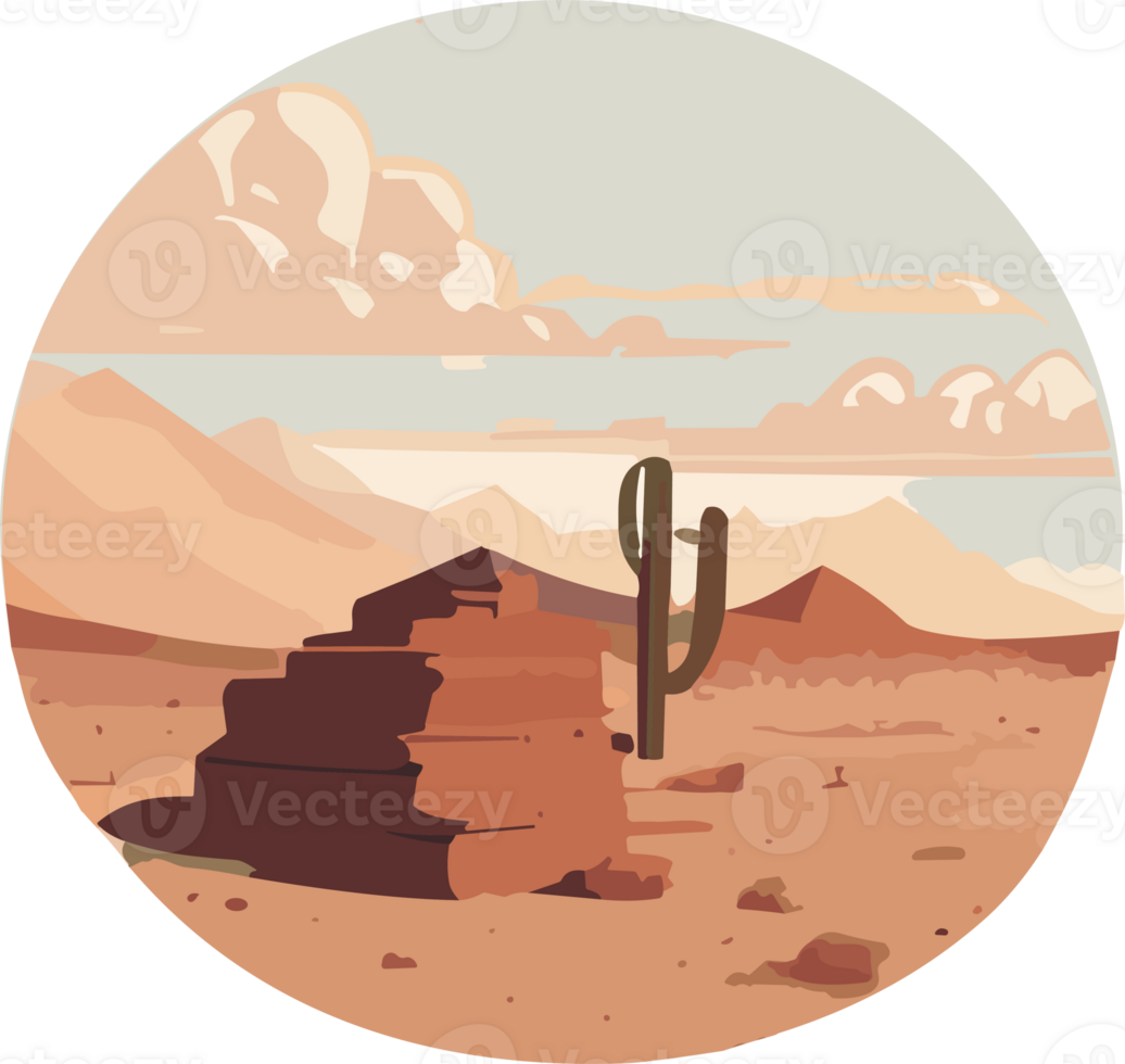 Desert Solitude Peace in Barren Landscapes AI Generative png