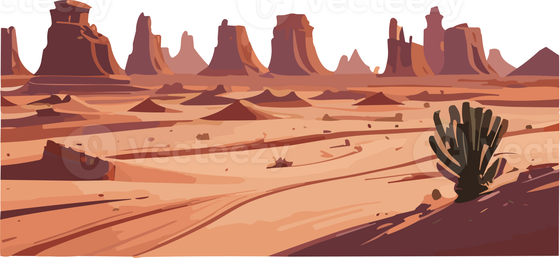 Desert Solitude Peace in Barren Landscapes AI Generative png