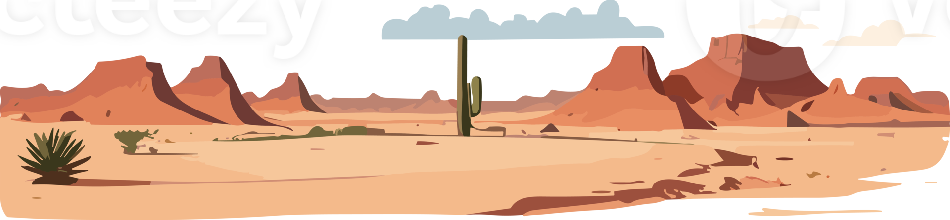 Desert Solitude Peace in Barren Landscapes AI Generative png