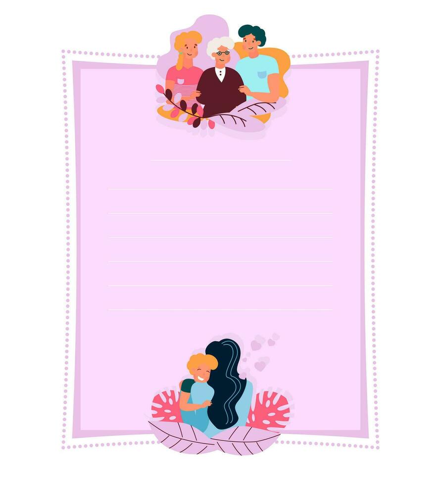 Vector Banner with illustrations of happy family