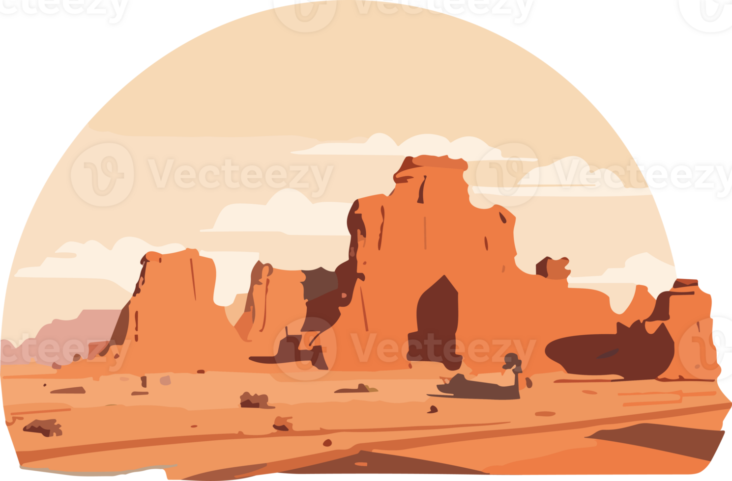 Desert Solitude Peace in Barren Landscapes AI Generative png