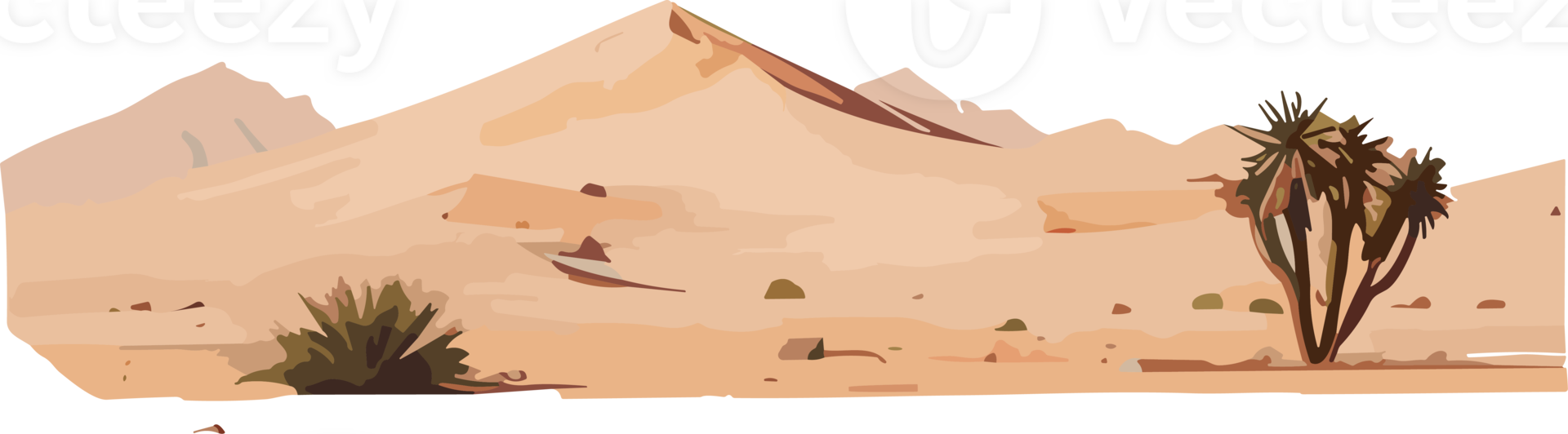 Desert Solitude Peace in Barren Landscapes AI Generative png