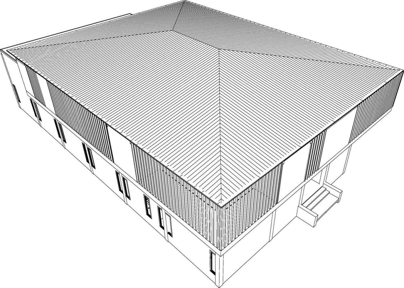 Ilustración 3D del proyecto de construcción vector