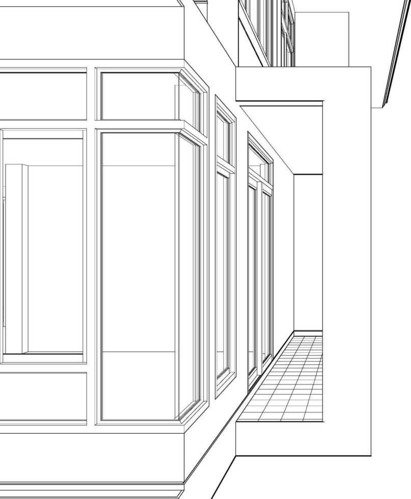 3D illustration of residential project vector