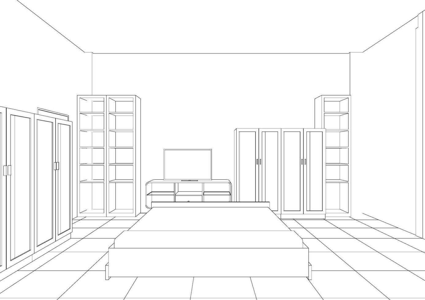 3D illustration of building project vector