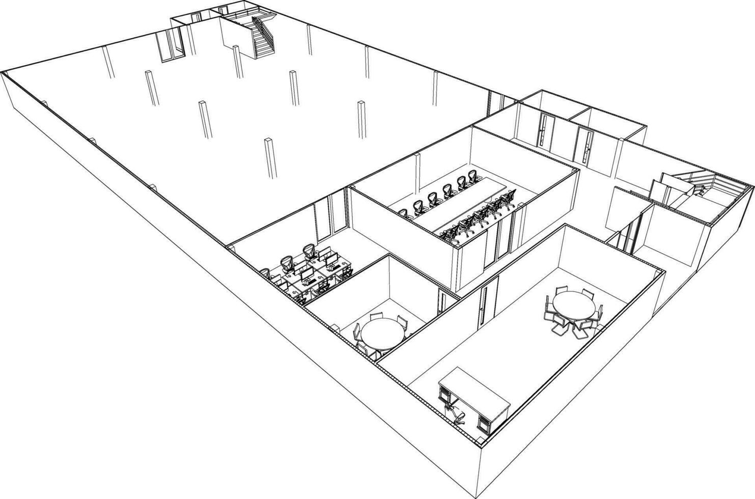 3D illustration of residential project vector