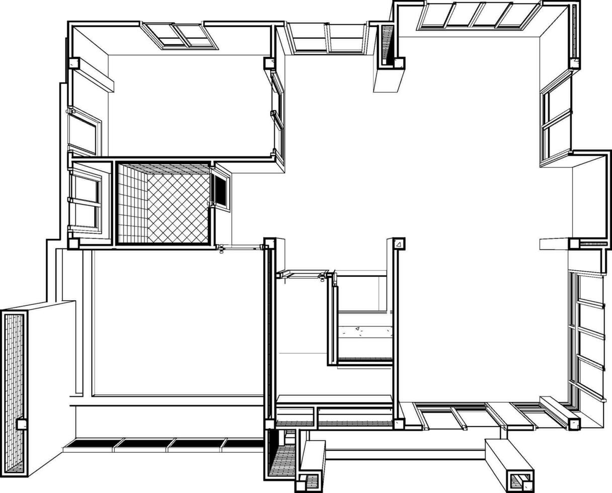 3d ilustración de residencial proyecto vector