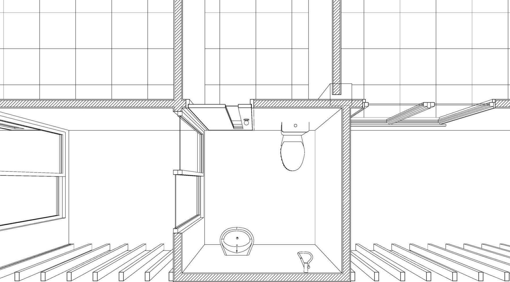 3D illustration of building project vector