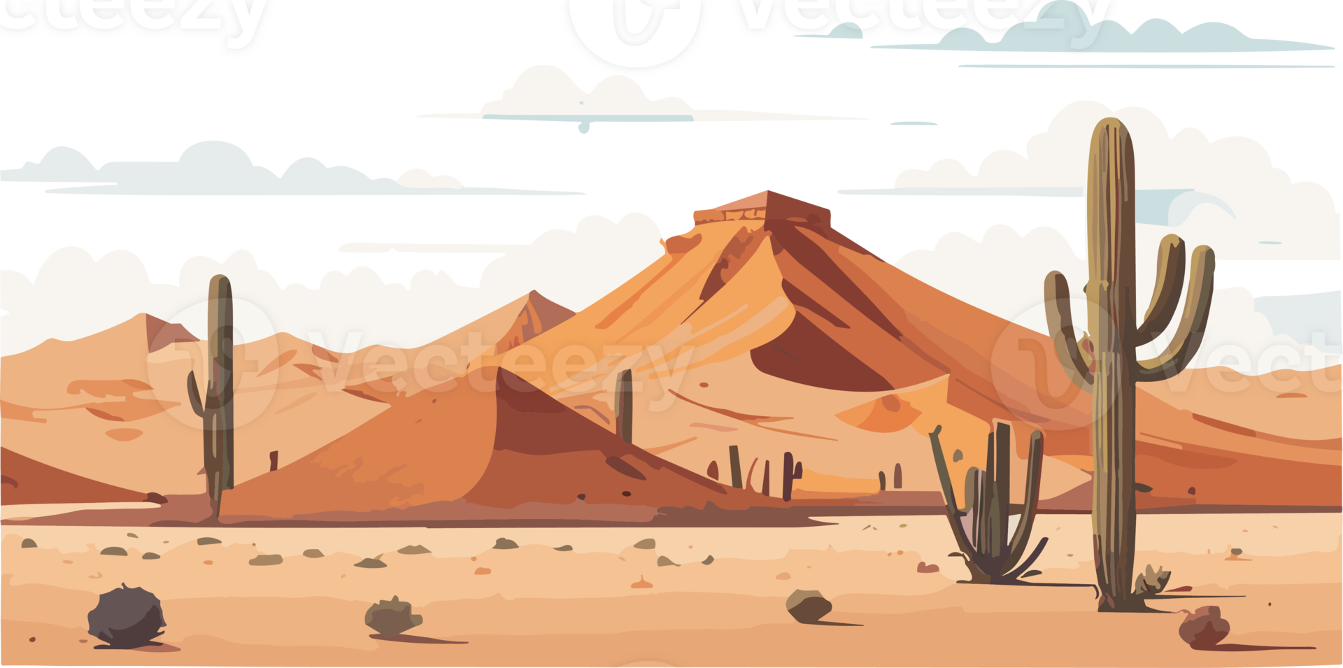 Desert Solitude Peace in Barren Landscapes AI Generative png