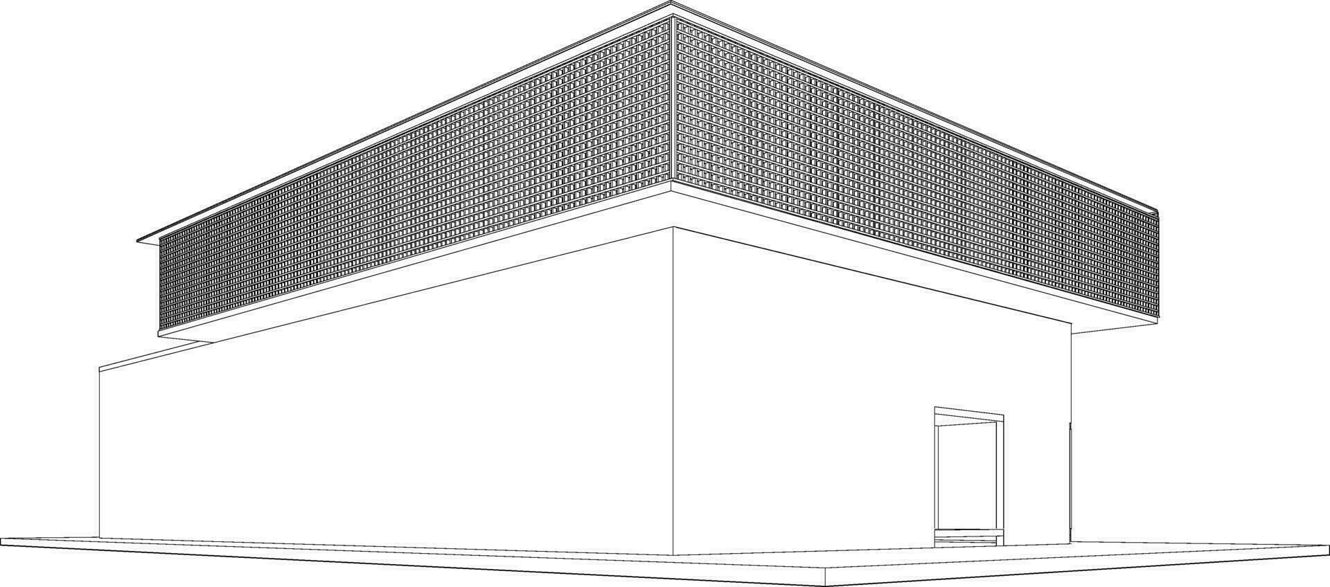 3d ilustración de residencial proyecto vector