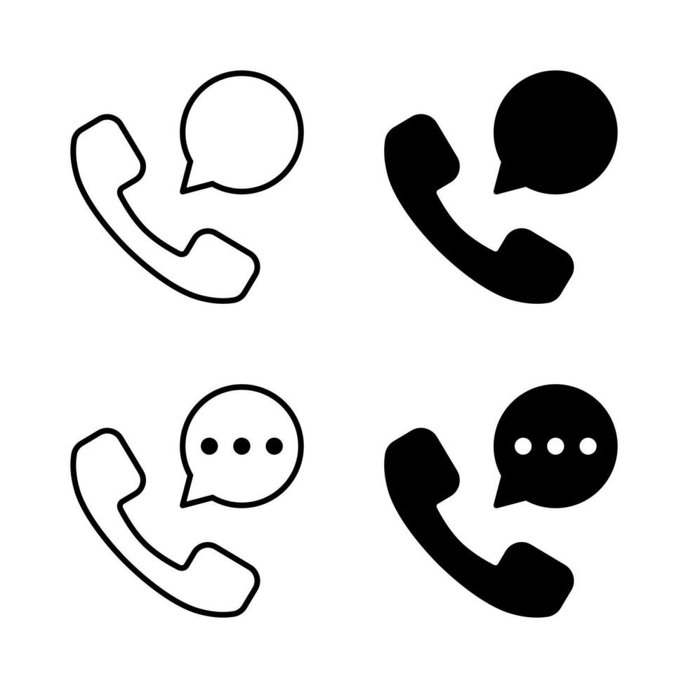 Telephone with speech bubble icon vector. Phone call, support sign symbol vector