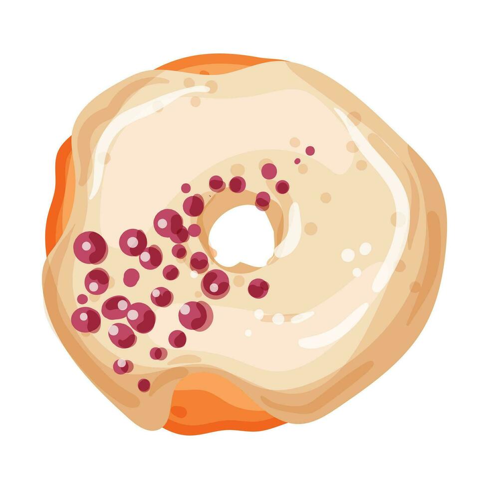 Vector illustration of bright and appetizing donut