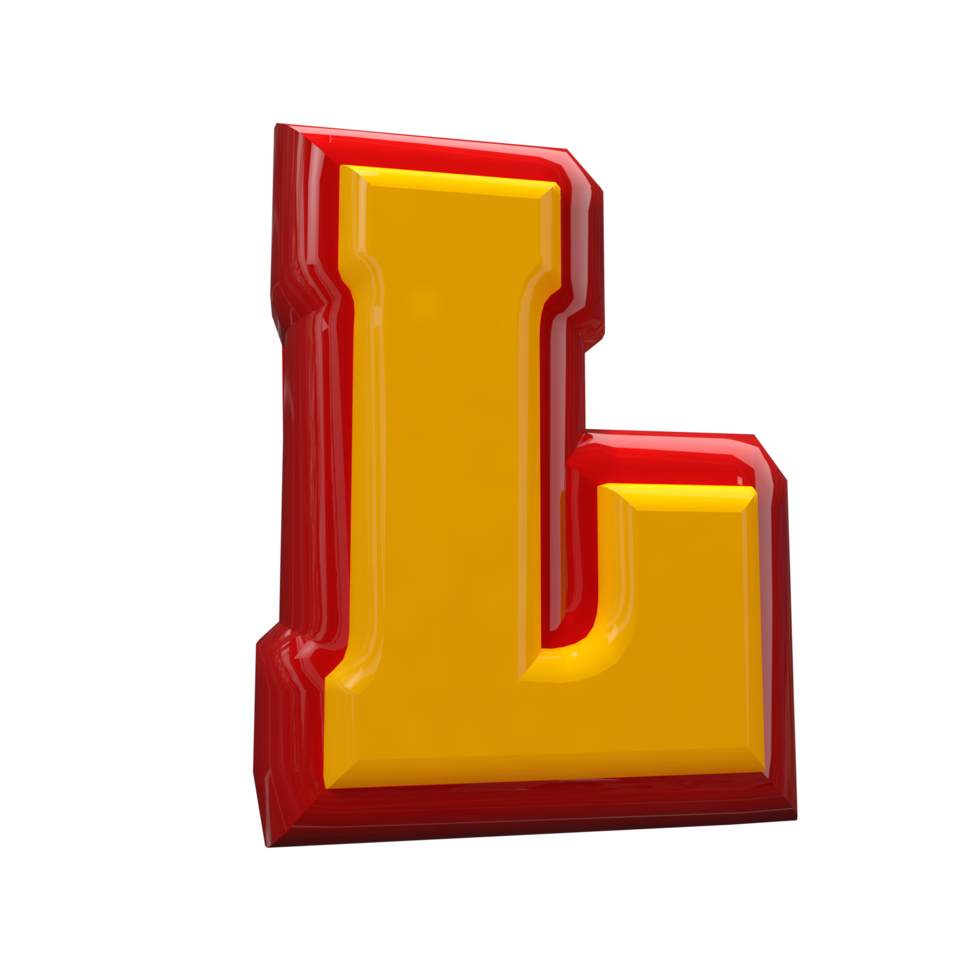 Text A to Z 3d style with color red png