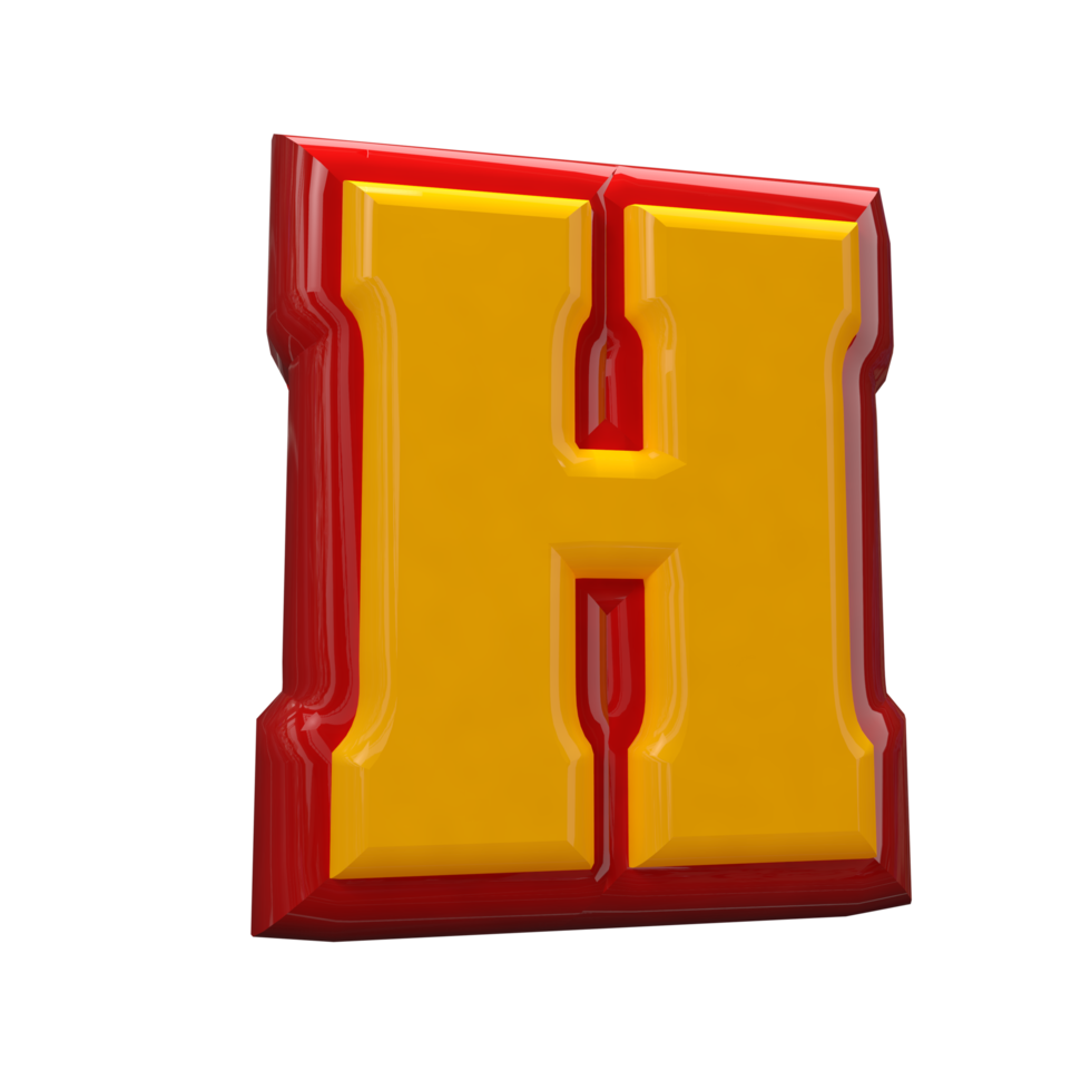 Text A to Z 3d style with color red png
