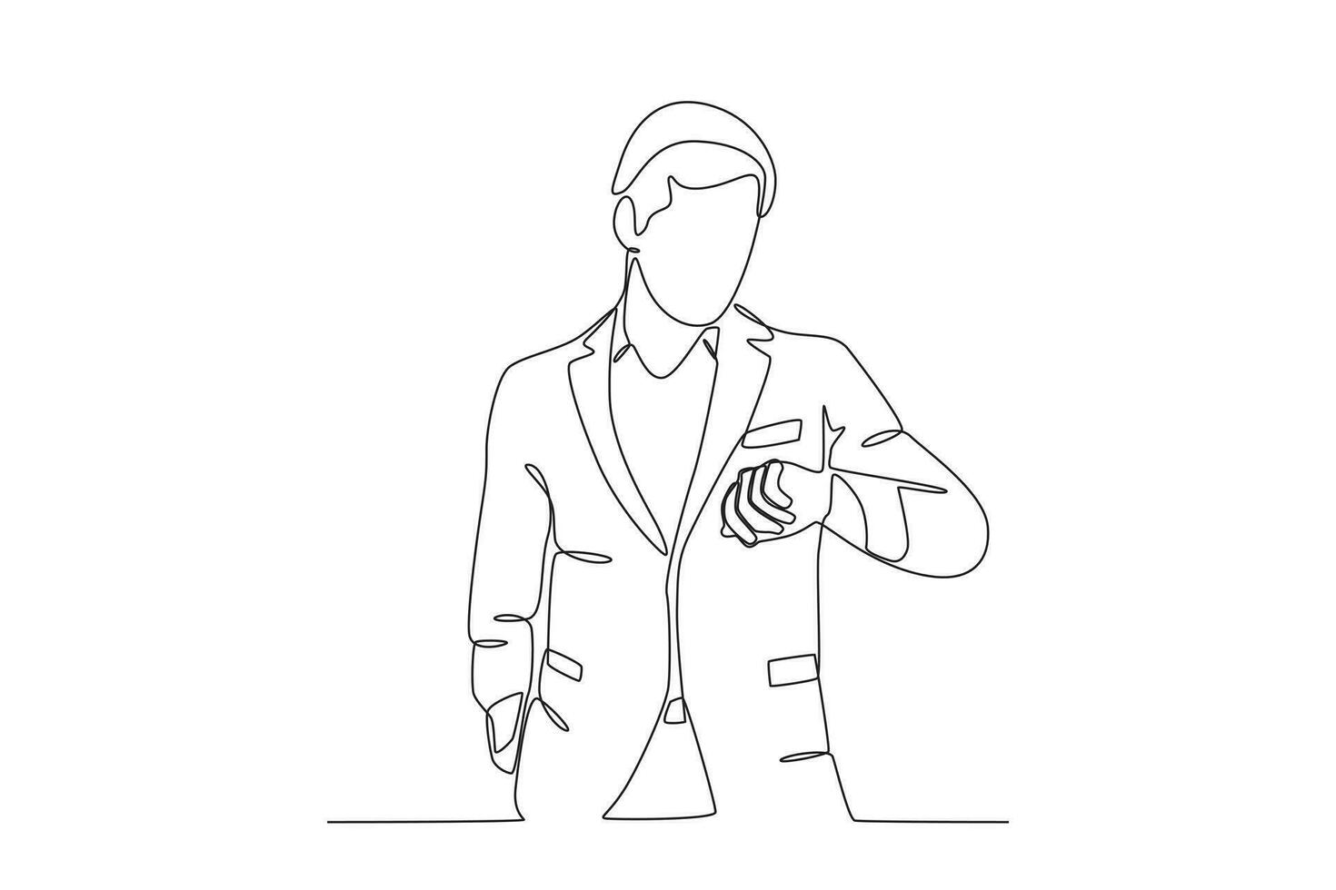 A man looks at his suit vector