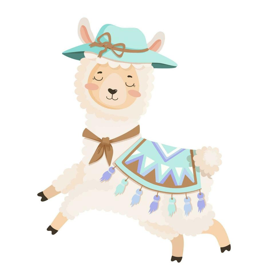 Illustration of a cute Llama vector