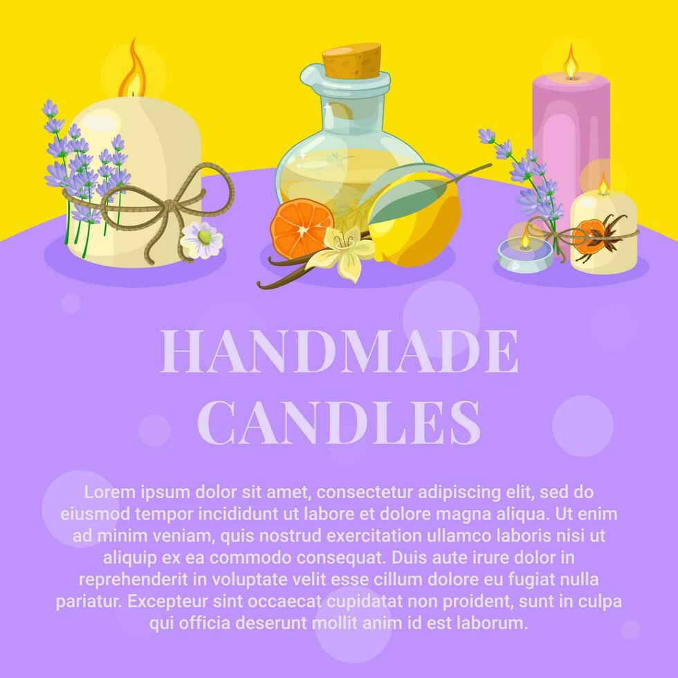 Banner for productions of handmade aroma candles vector