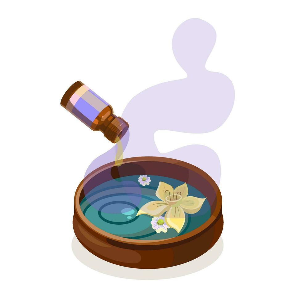 Illustration of aroma and spa accessories vector