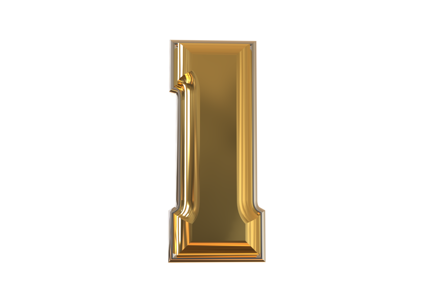 Number 1 to 9 3d style color gold png