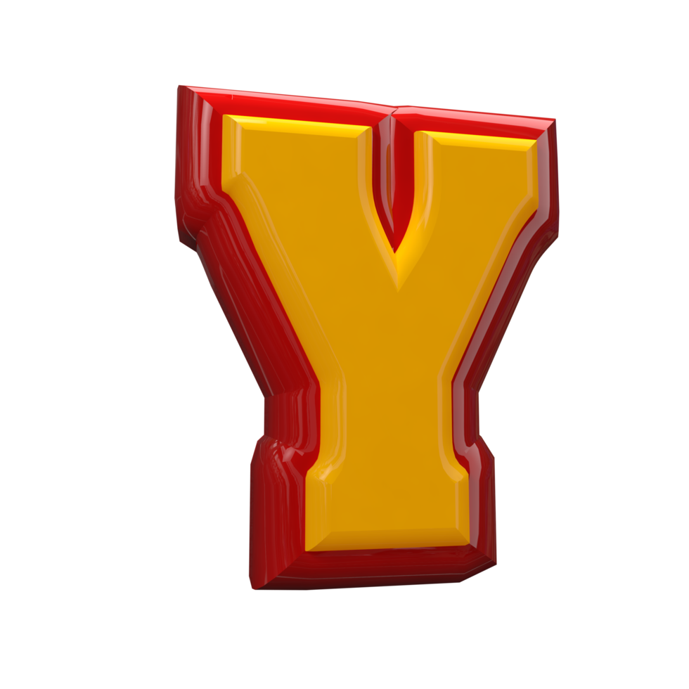 Text A to Z 3d style with color red png