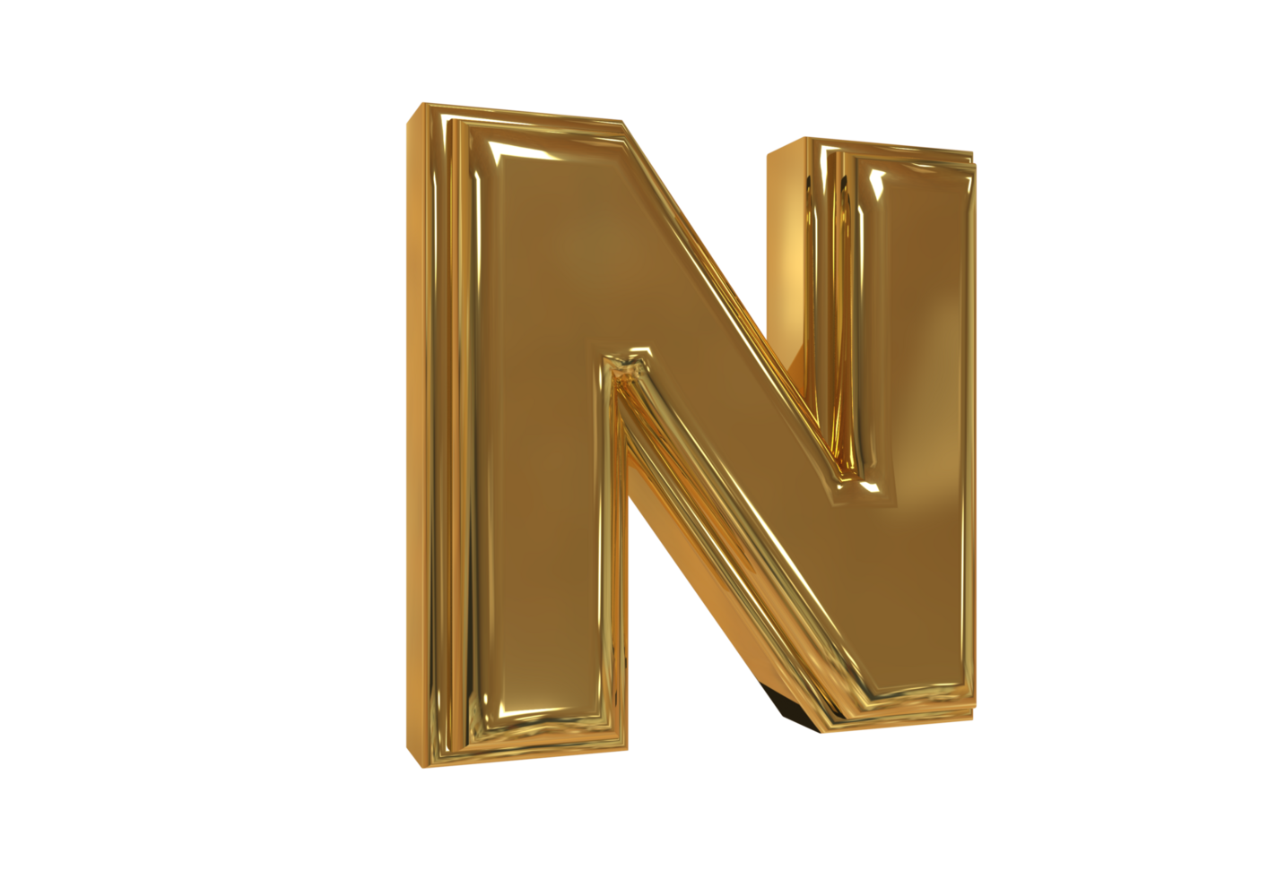 Style text 3d A to Z with color gold png