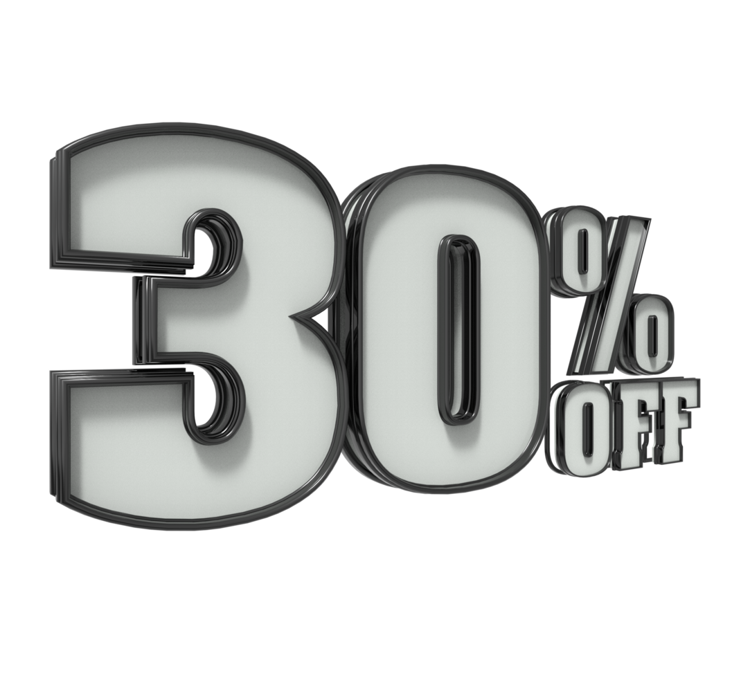 Number 3d of 10 to 90 percent for promotion or discount png