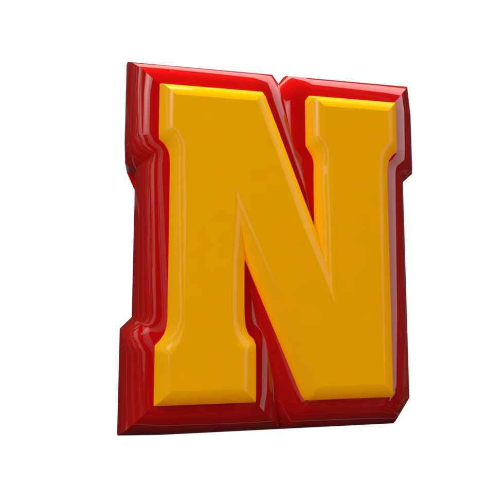 Text A to Z 3d style with color red png
