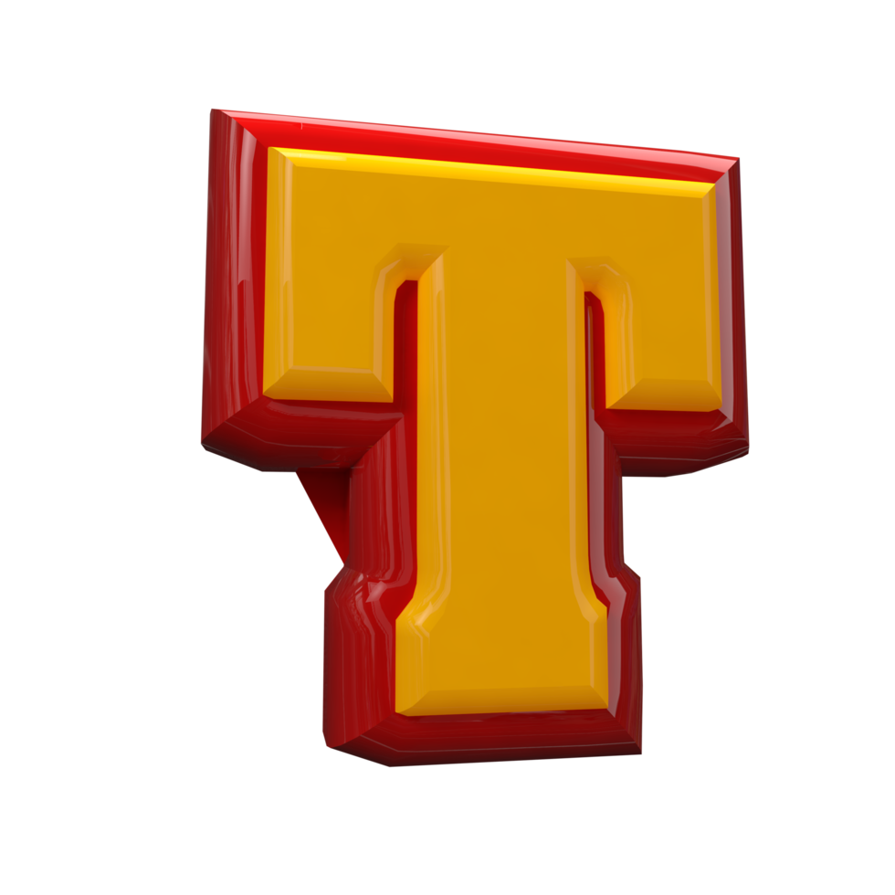 Text A to Z 3d style with color red png
