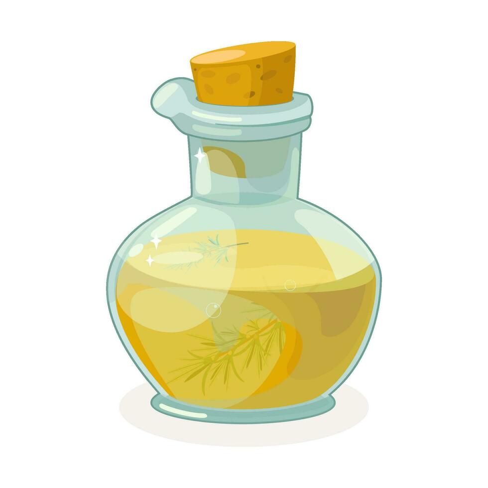 Illustration of bottle with aromatic oil vector