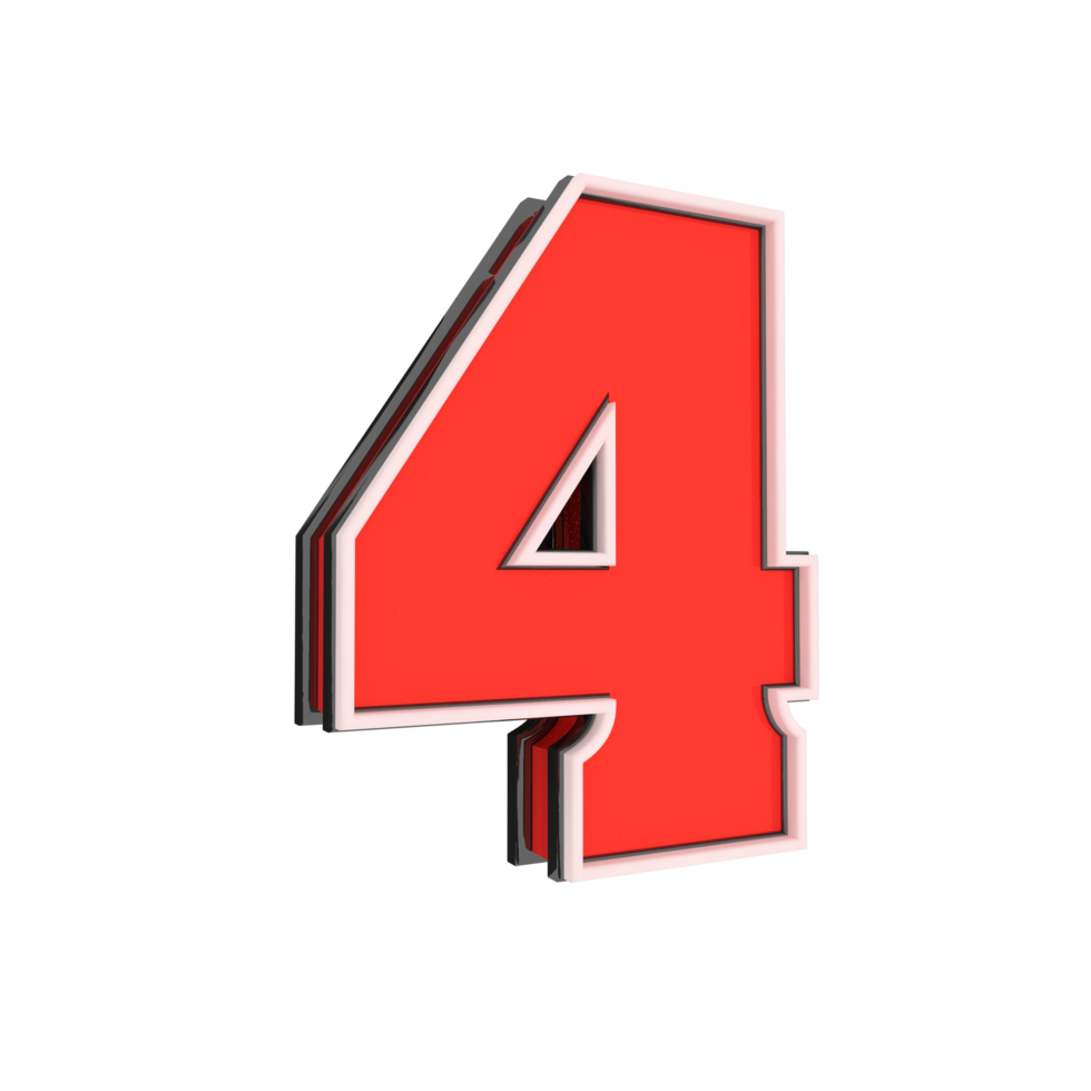 Free PNG number 0 to 9 3d style color red