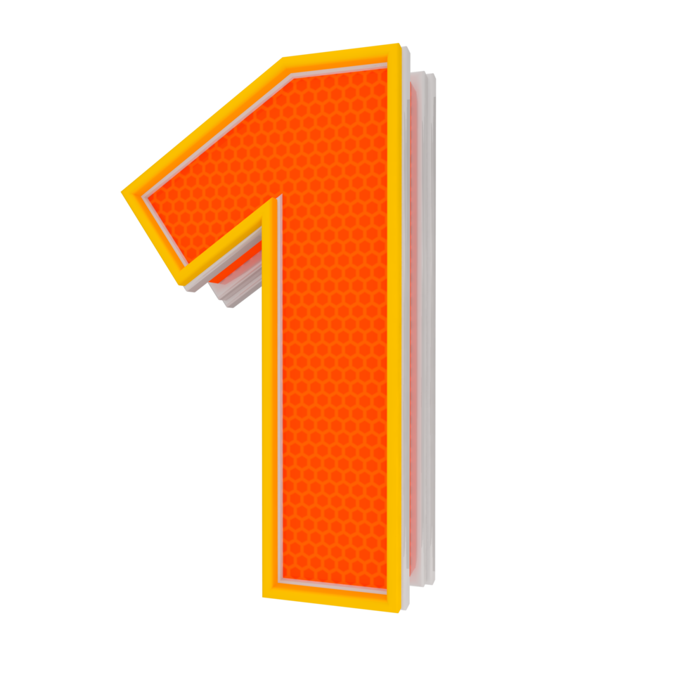 PNG 3d number 1 to 9 collection with golden style