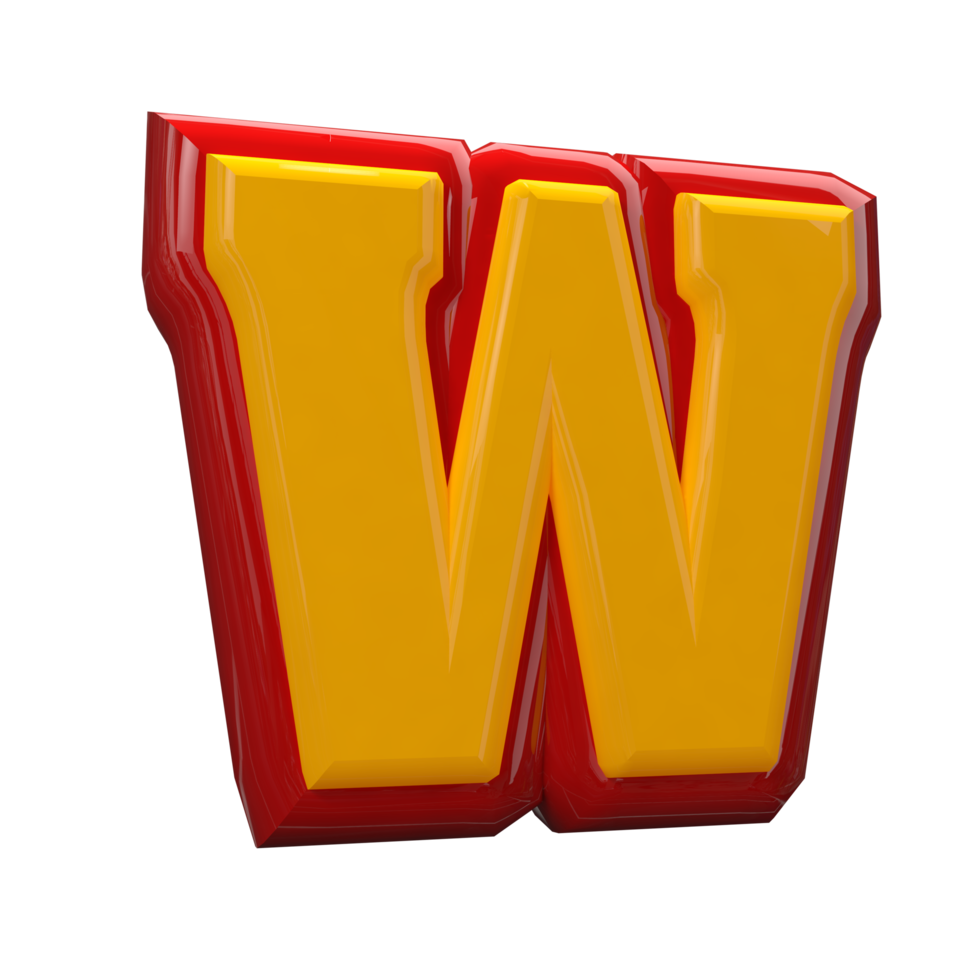 Text A to Z 3d style with color red png