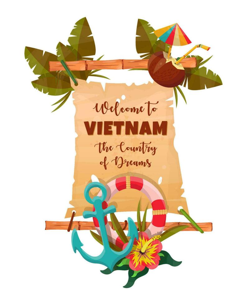 Banner of Welcome to Tropical Country vector