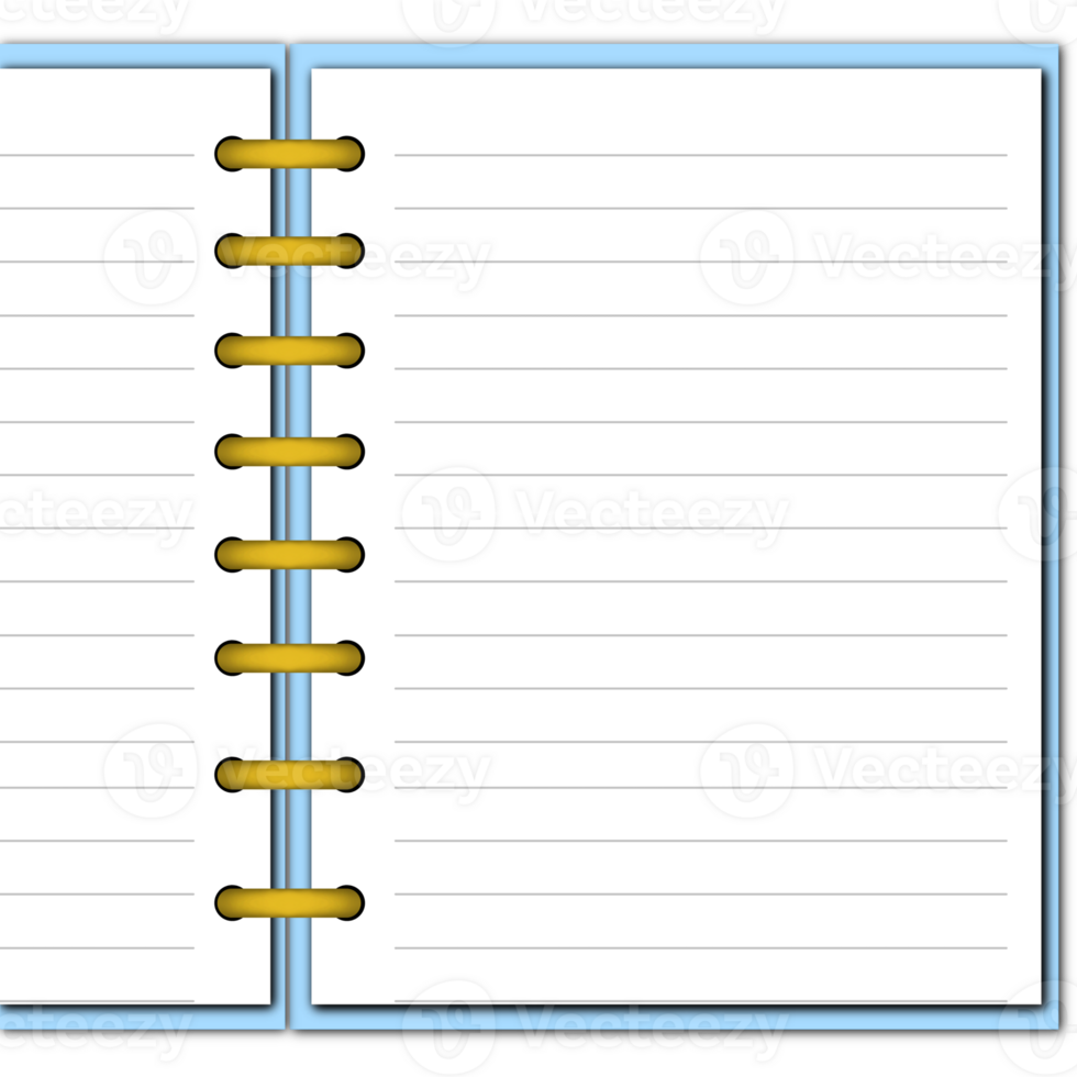 Light Blue Open Notebook with transparent background. png