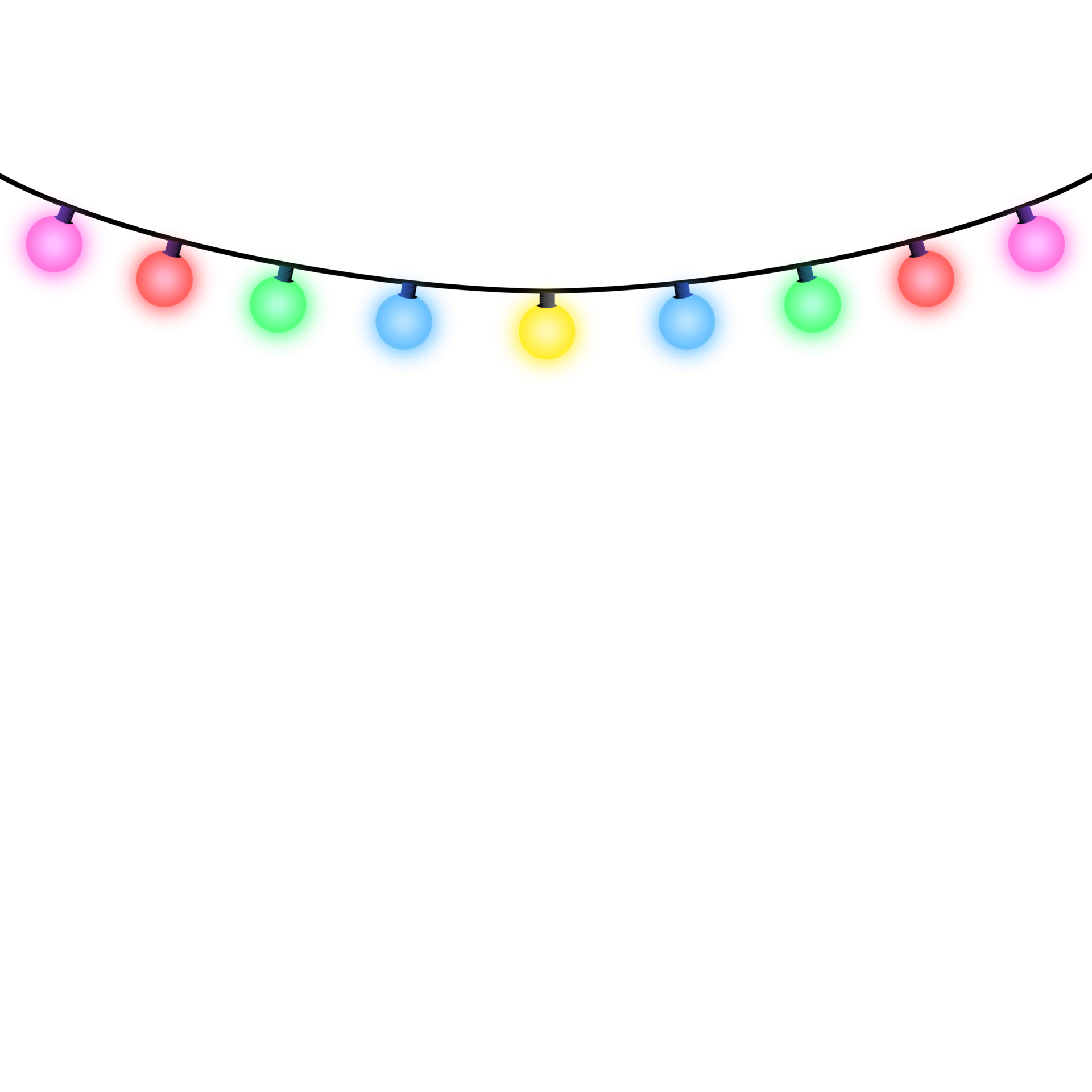 Colorful Christmas Light String on transparent background. 32045976 PNG