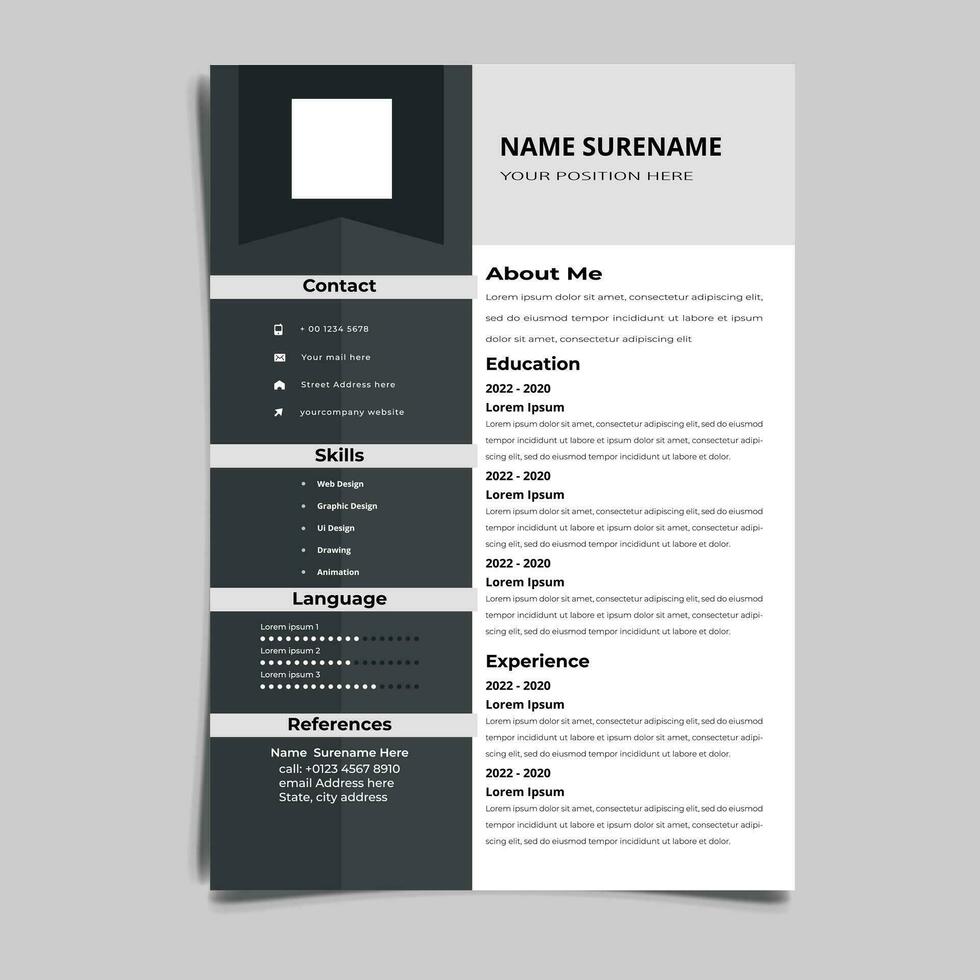 Professional Resume CV vector Graphic Templates