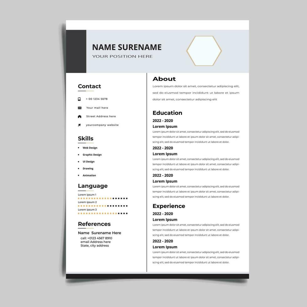 Professional Resume CV vector Graphic Templates