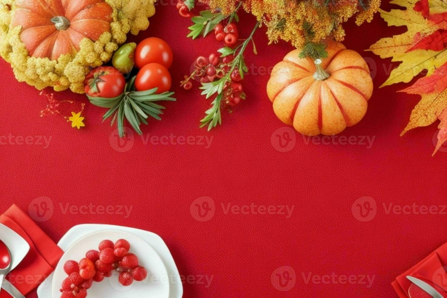 Thanks giving decoration background. AI Generative Pro Photo